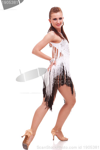 Image of Latino dancer posing. isolated on white