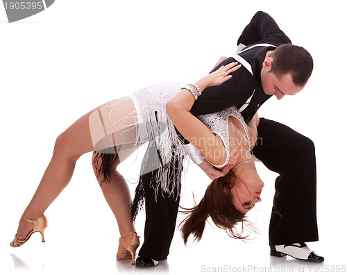 Image of passionate salsa dancing couple
