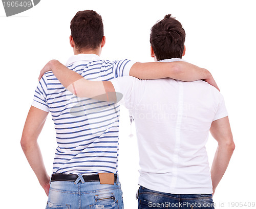 Image of back view of two friends 