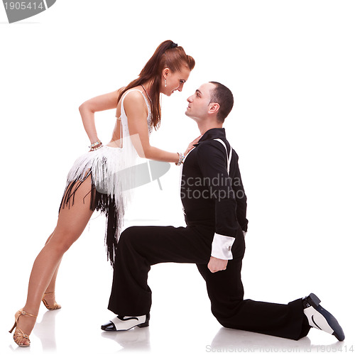 Image of passionate salsa dancing couple