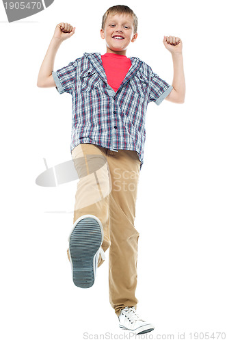 Image of Enthusiastic child enjoying himself