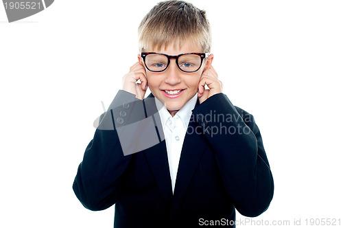 Image of Smiling young nerd boy