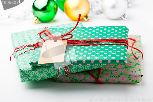 Image of Christmas gifts and decorations