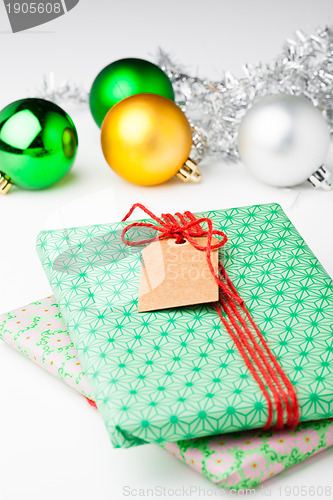 Image of Christmas gifts and decorations