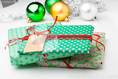 Image of Christmas gifts and decorations