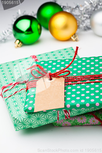 Image of Christmas gifts and decorations