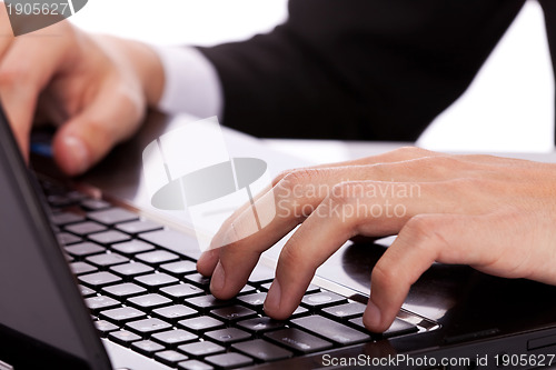 Image of worker using a laptop computer 