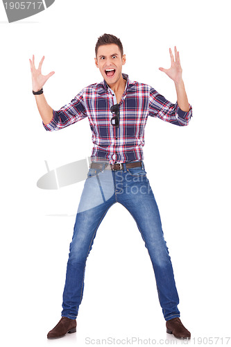 Image of man going crazy