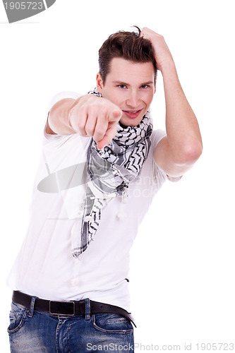 Image of fashion man pointing to the camera