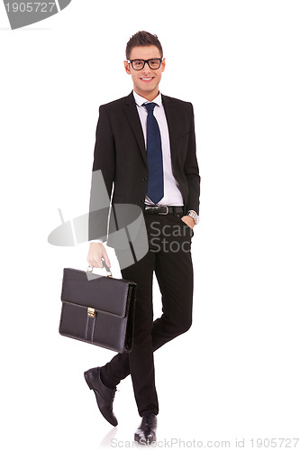 Image of Full length of a handsome business man standing 