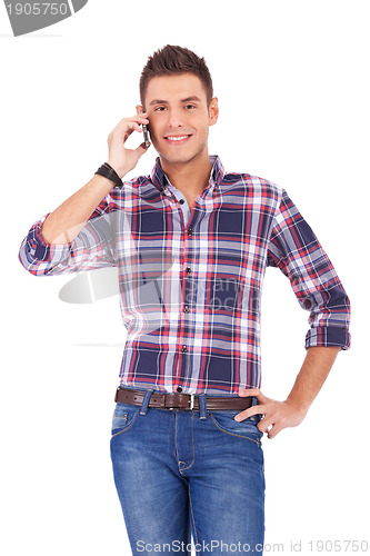 Image of casual man on the phone