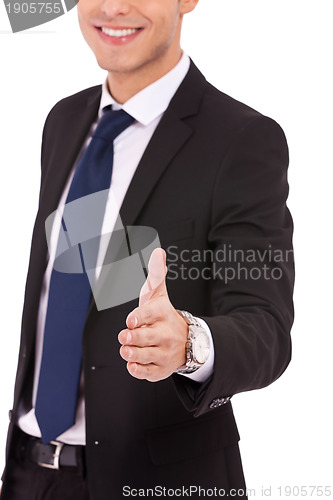 Image of business man offering for handshake 