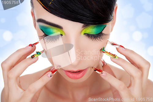 Image of Luxury fashion style, manicure, cosmetics and make-up