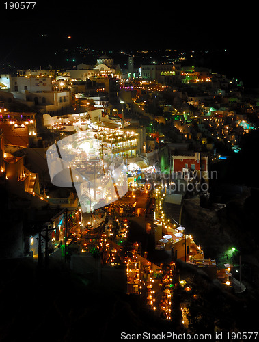 Image of Santorini by night