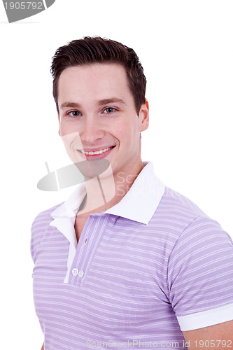 Image of young man wearing  polo shirt