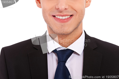 Image of Closeup shot of business suit on a man