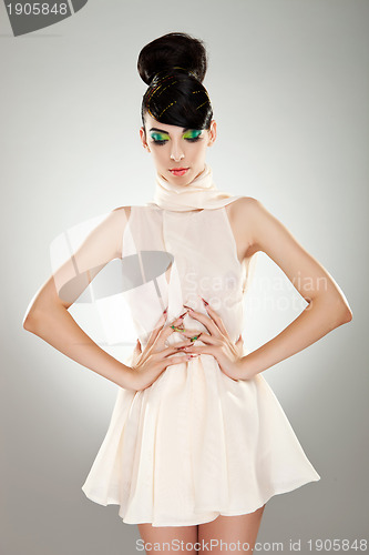 Image of Beautiful woman in dress