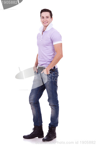 Image of casual man with hands in pockets