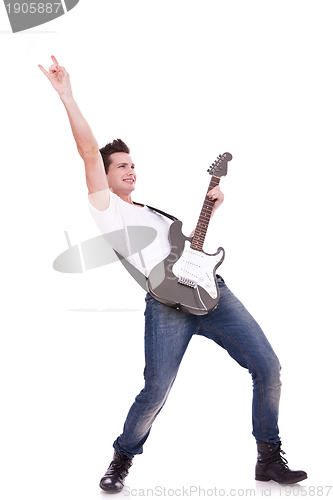 Image of Rock star with a guitar