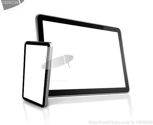 Image of mobile phone and digital tablet pc computer
