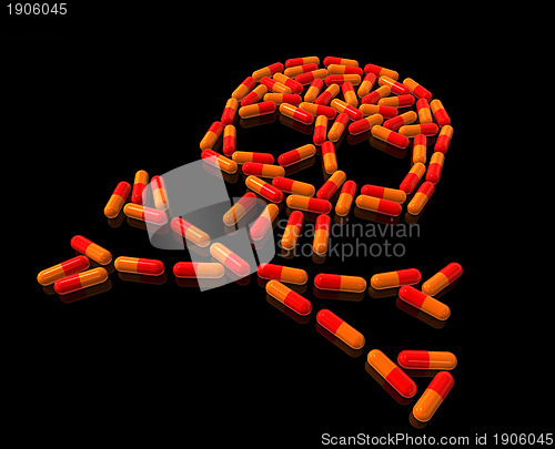Image of Skull made of capsule pills