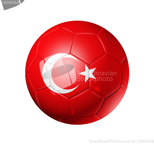 Image of Soccer football ball with Turkey flag