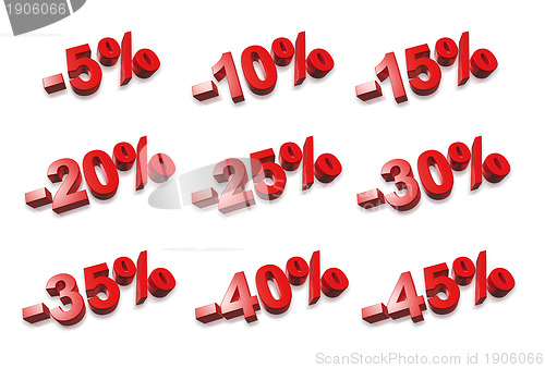 Image of 3D percent numbers - %
