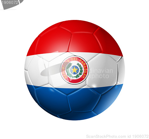 Image of Soccer football ball with Paraguay flag