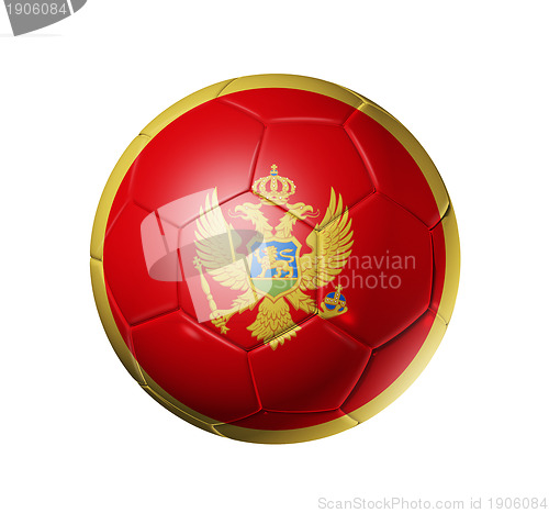 Image of Soccer football ball with Montenegro flag
