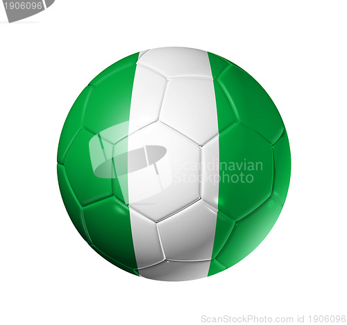 Image of Soccer football ball with Nigeria flag