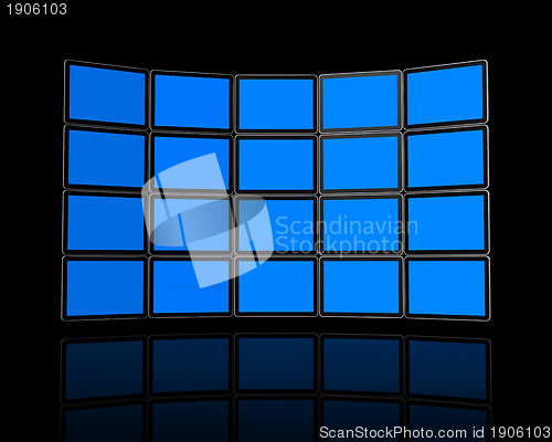 Image of Wall of flat tv screens