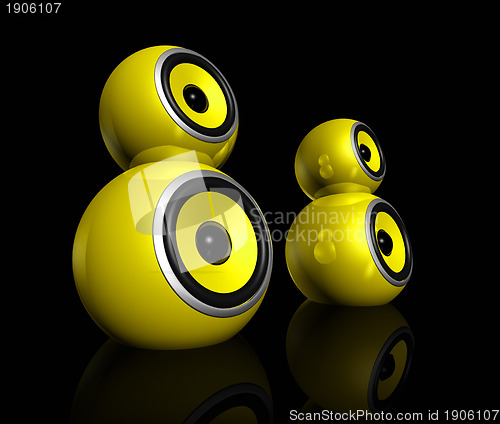 Image of yellow speaker balls