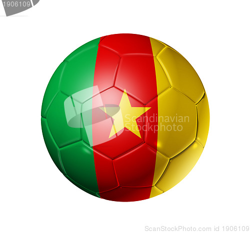 Image of Soccer football ball with Cameroon flag