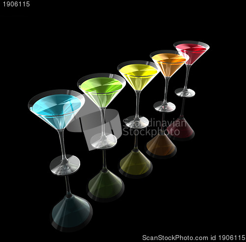 Image of 3D cocktail glasses
