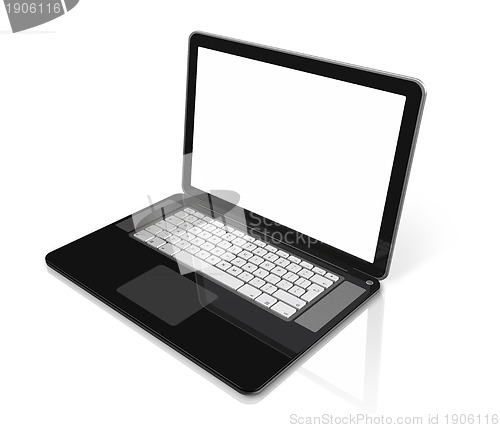Image of black Laptop computer isolated on white