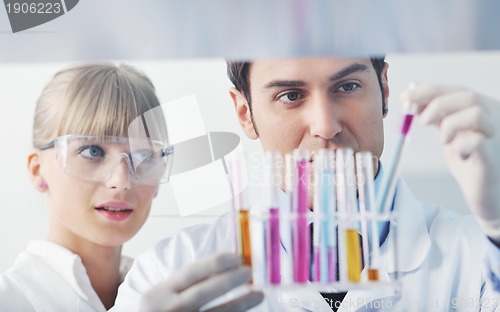 Image of science people in bright lab