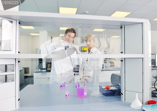 Image of science people in bright lab