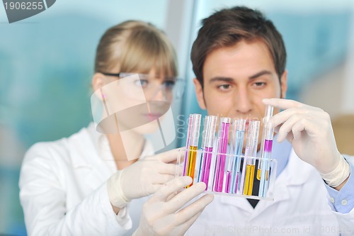 Image of science people in bright lab