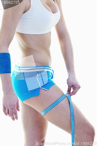 Image of fitness and exercise with blonde woman