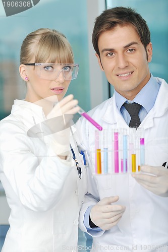 Image of science people in bright lab