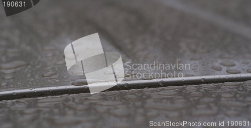 Image of car roof in rain
