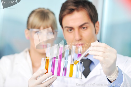Image of science people in bright lab