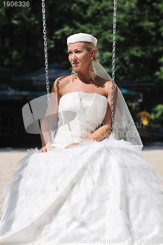 Image of beautiful bride outdoor