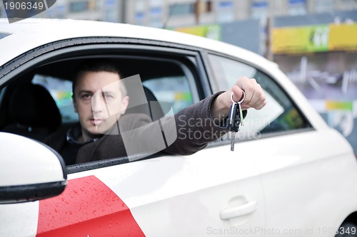 Image of man using car navigation