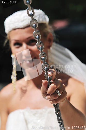 Image of beautiful bride outdoor