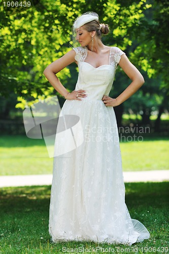 Image of beautiful bride outdoor