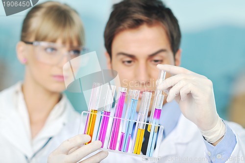 Image of science people in bright lab