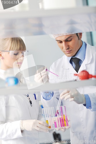 Image of science people in bright lab