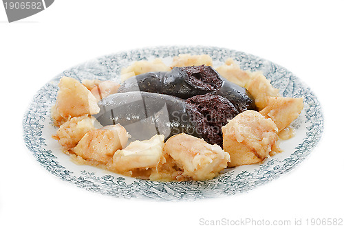 Image of baked black pudding with apple