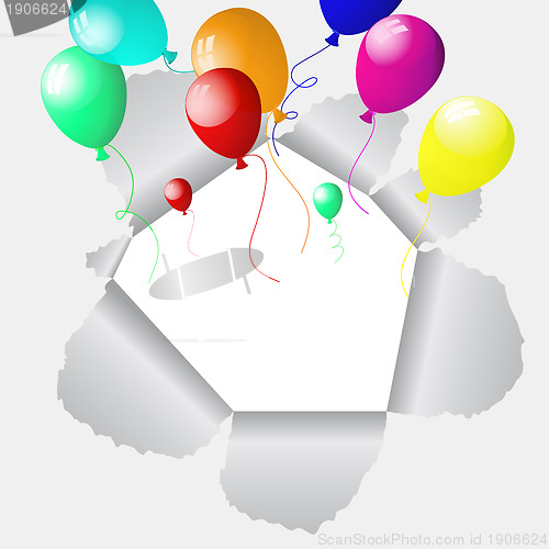 Image of Balloons flying out